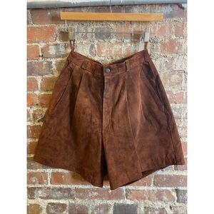 THE LIMITED • Brown Suede Leather High Waisted Lined Shorts • Ladies Size 6